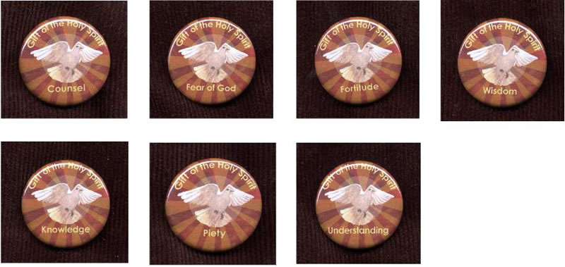 7 Gifts of the Holy Spirit Buttons