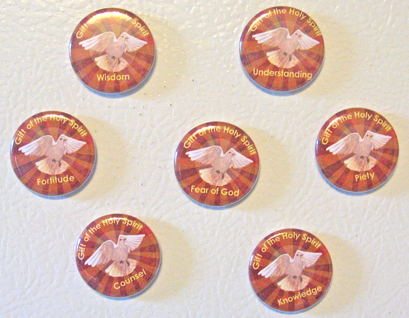 7 Gifts of the Holy Spirit Buttons